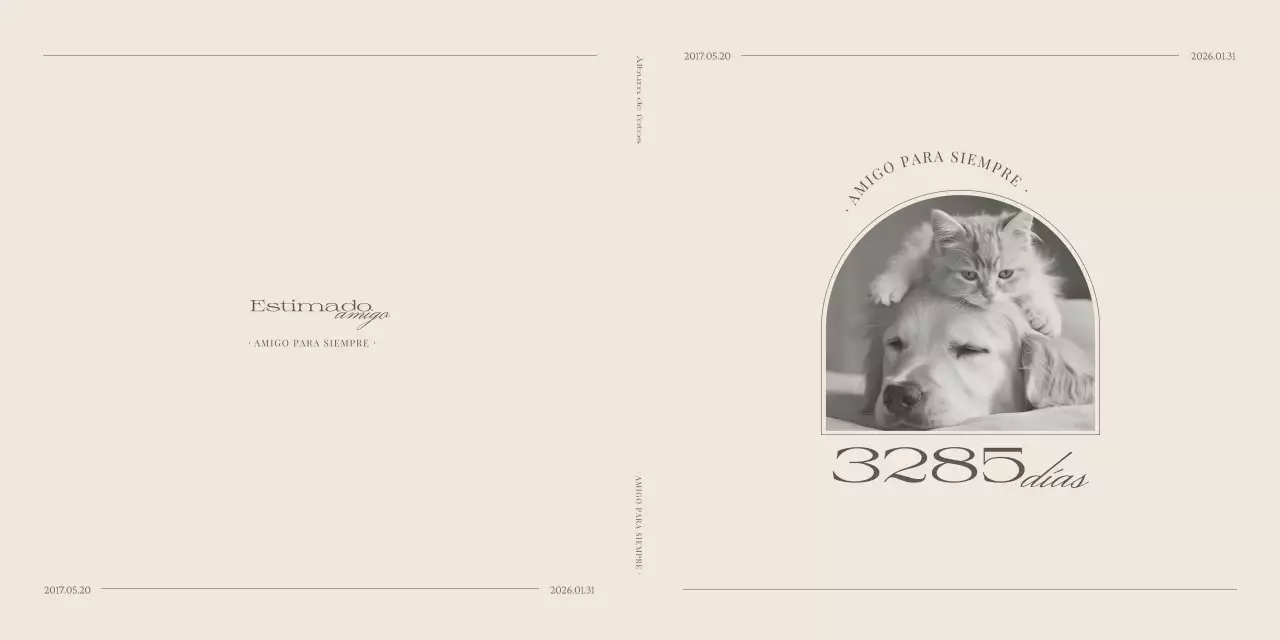 Monumento conmemorativo minimalista color beige para mascotas