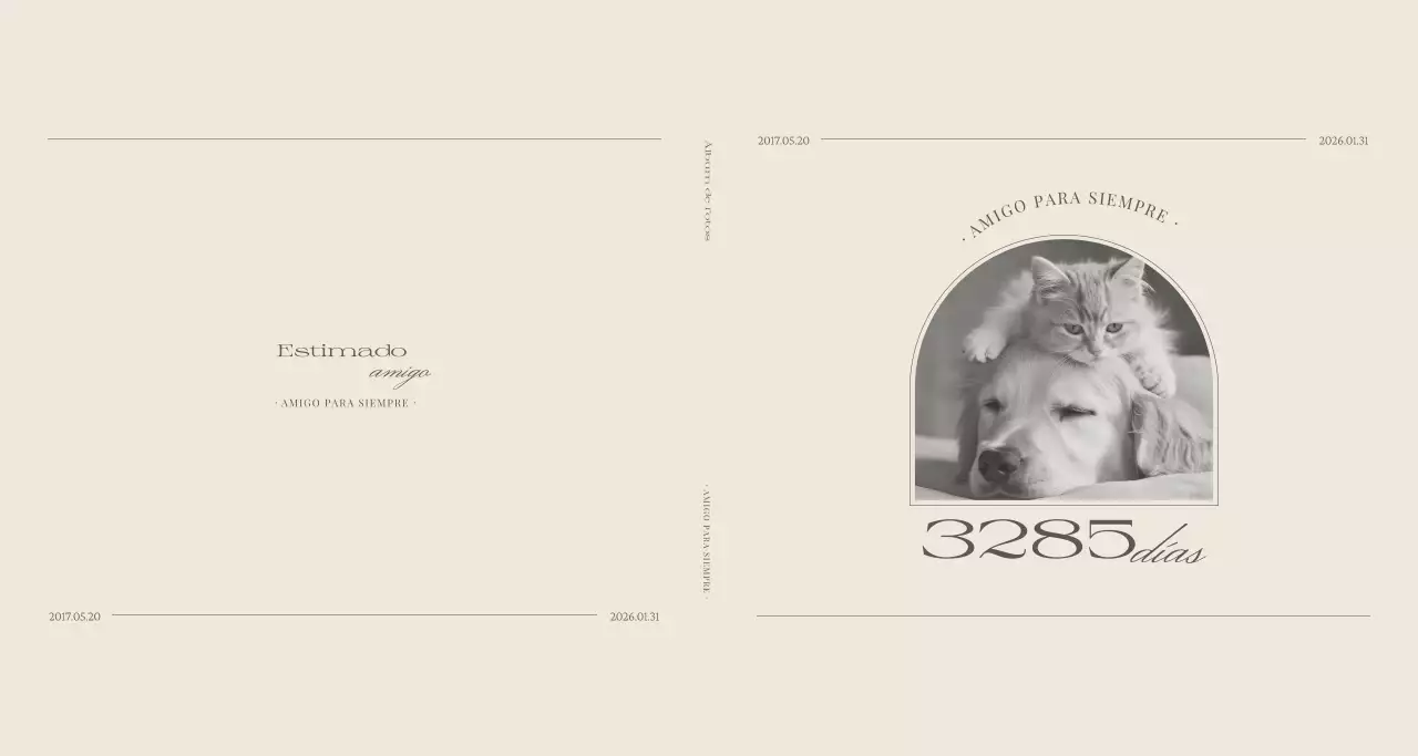 Monumento conmemorativo minimalista color beige para mascotas