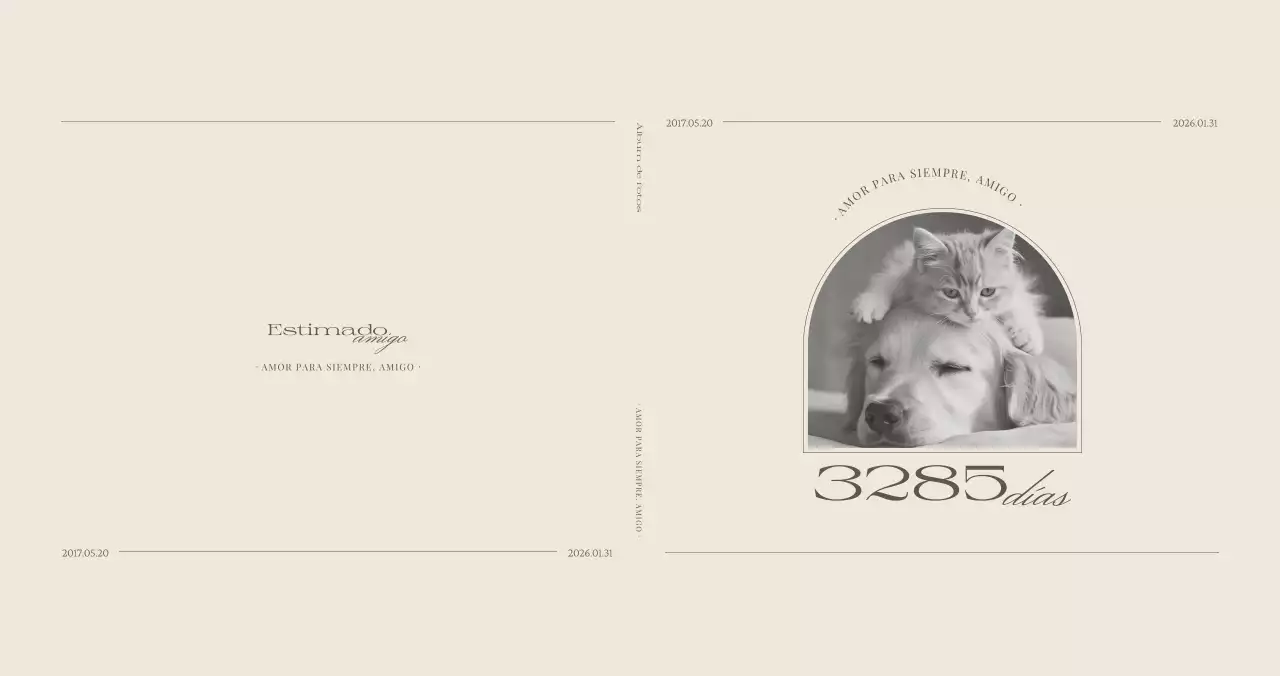 Monumento conmemorativo minimalista color beige para mascotas