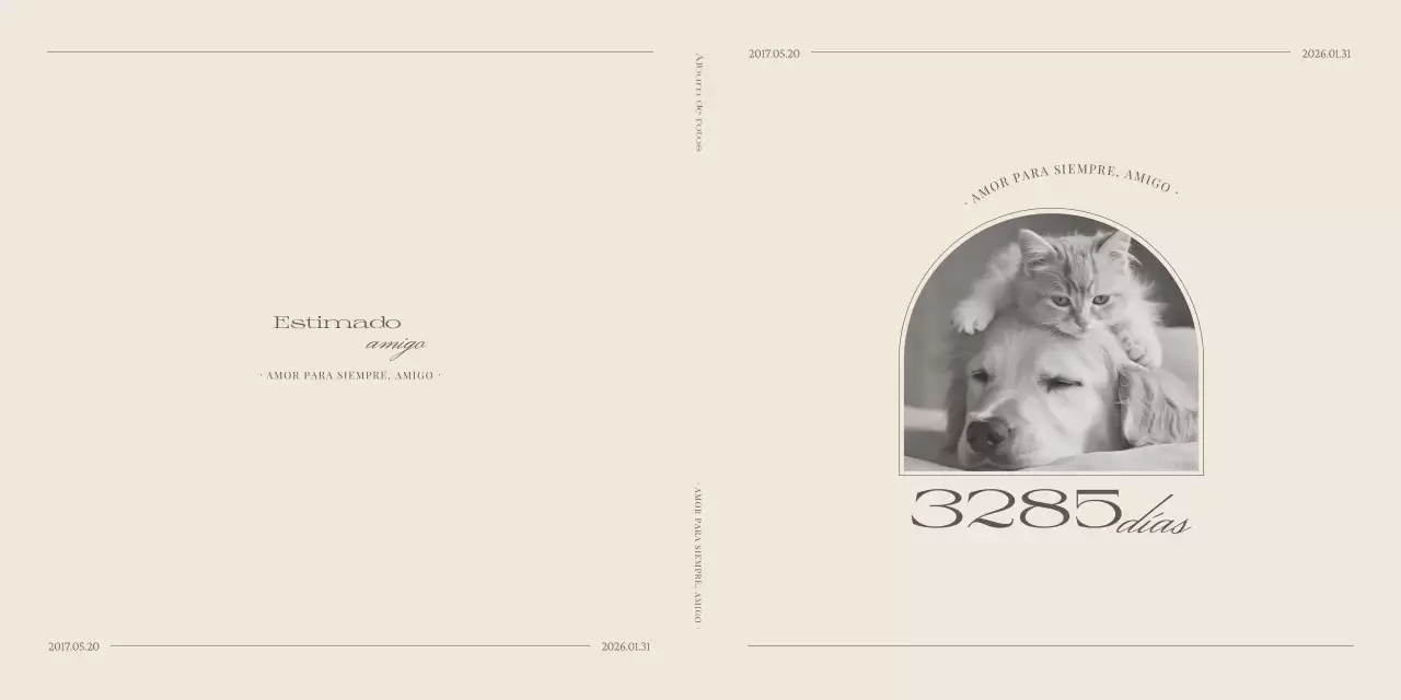 Monumento conmemorativo minimalista color beige para mascotas