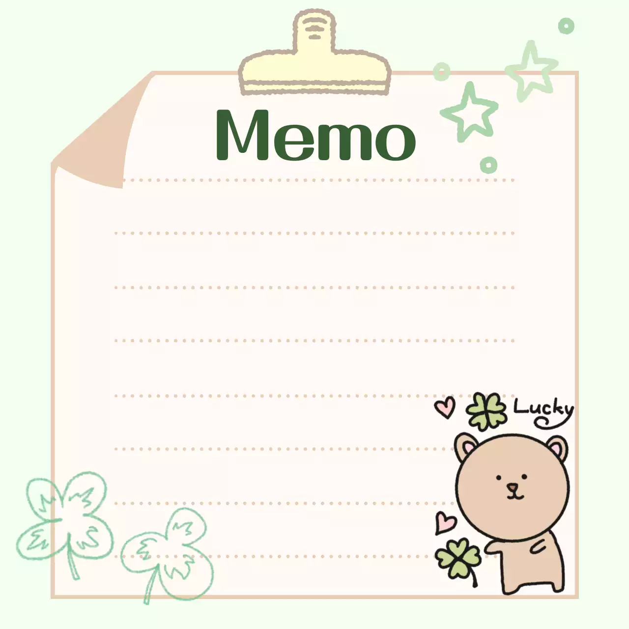 그린 아기자기한 곰 메모