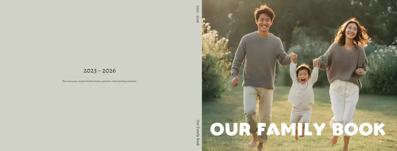 Álbum de família simples bege