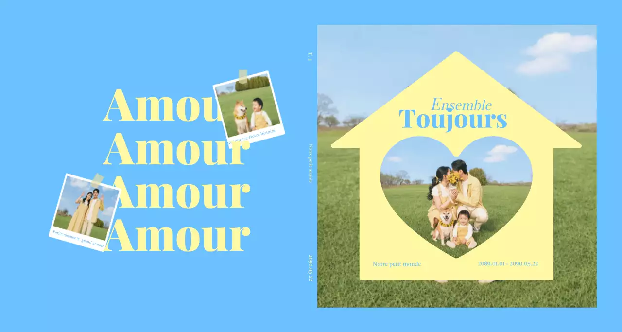 Album photo de famille moderne bleu