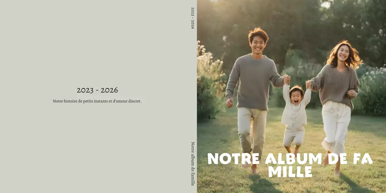 Cadre photo minimaliste vert clair pour album photo de famille
