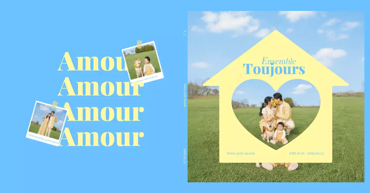 Album photo de famille bleu simple