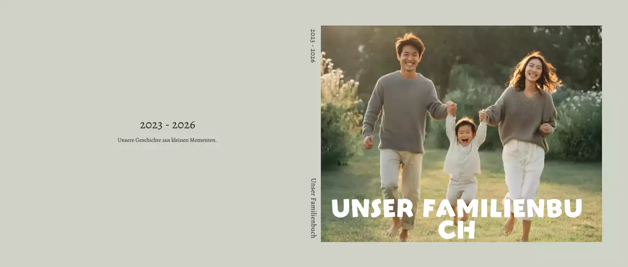 Hellgrünes minimalistisches Familienfotoalbum