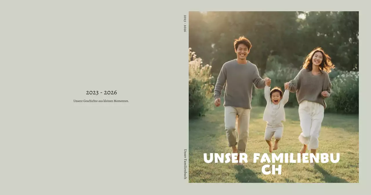 Beiges schlichtes Familienalbum zum Gedenken
