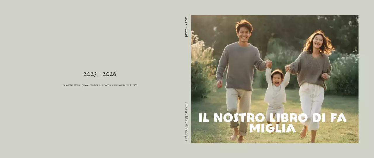 Album fotografico di famiglia minimalista color verde chiaro