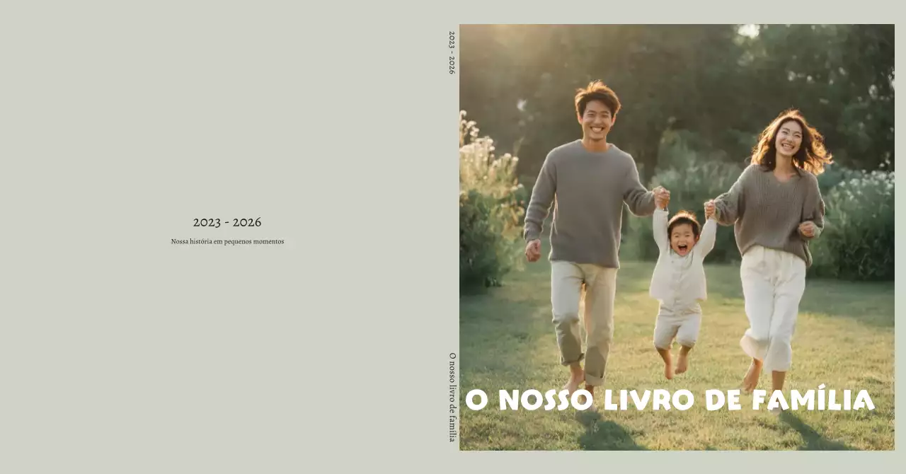 Álbum de fotos de família minimalista em tons cáqui