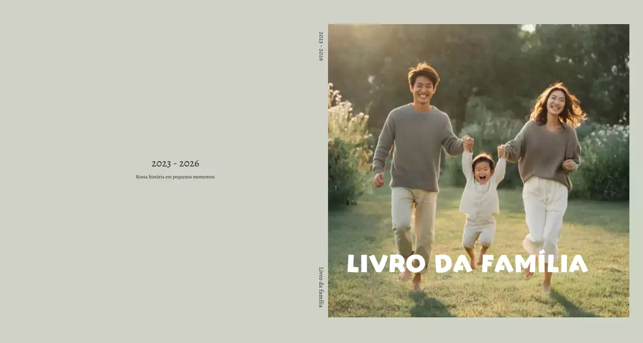 Álbum de fotos de família bege e elegante