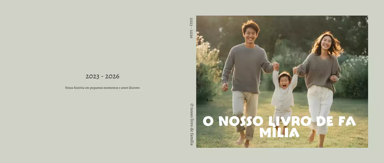 Álbum de fotos de família minimalista verde claro