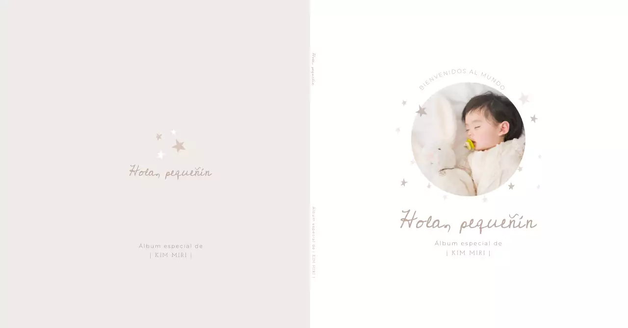 Portada sencilla color beige para álbum de fotos de bebé