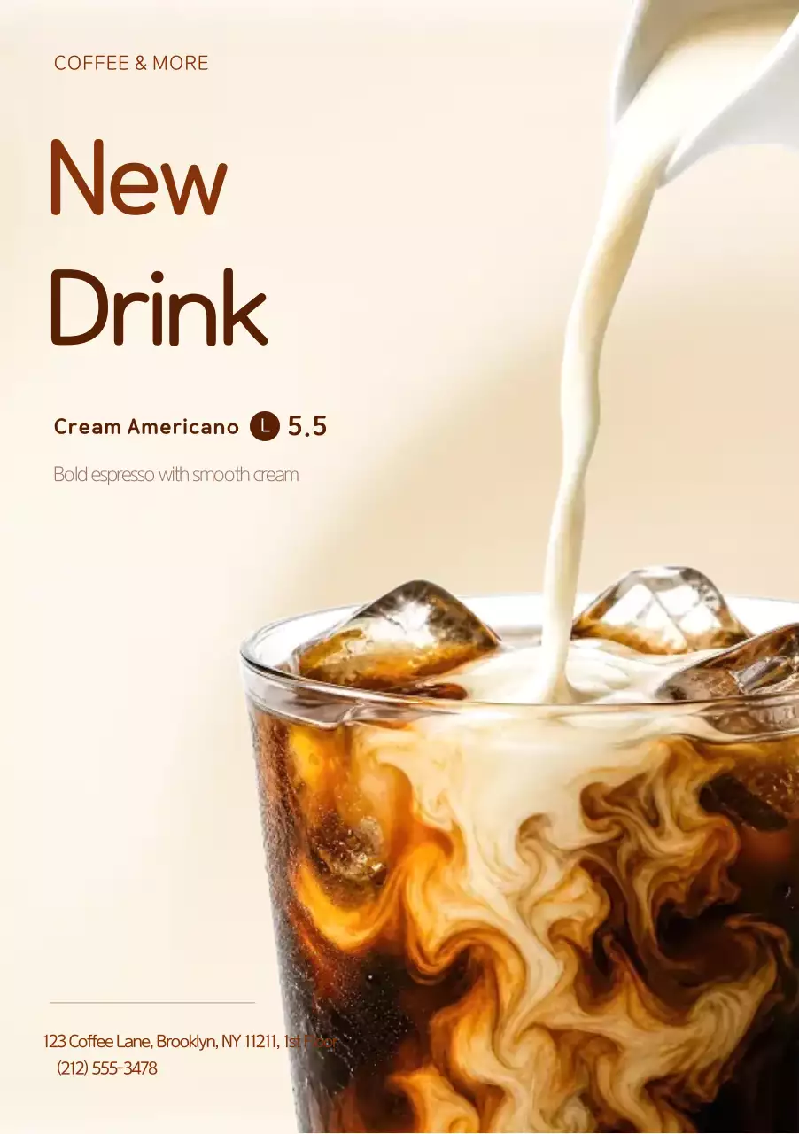 Brown, neat coffee menu