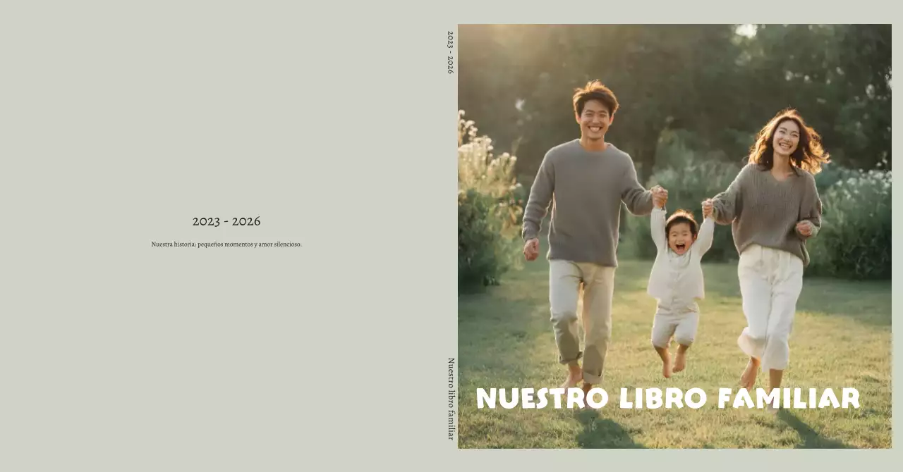 Álbum de fotos familiar minimalista color caqui