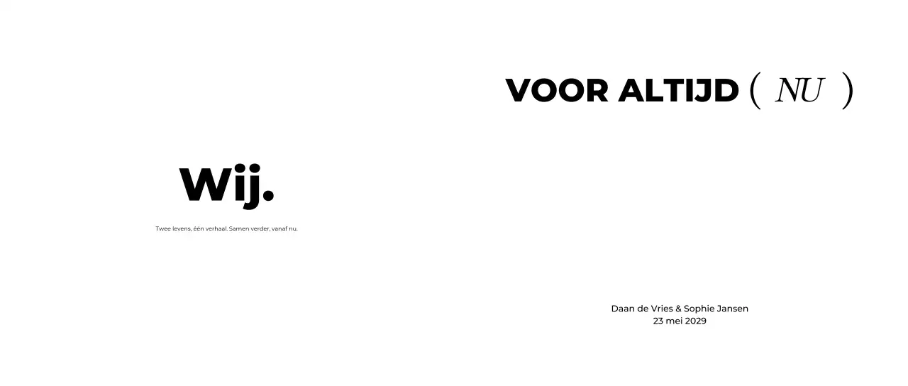 Witte, eenvoudige trouwuitnodiging