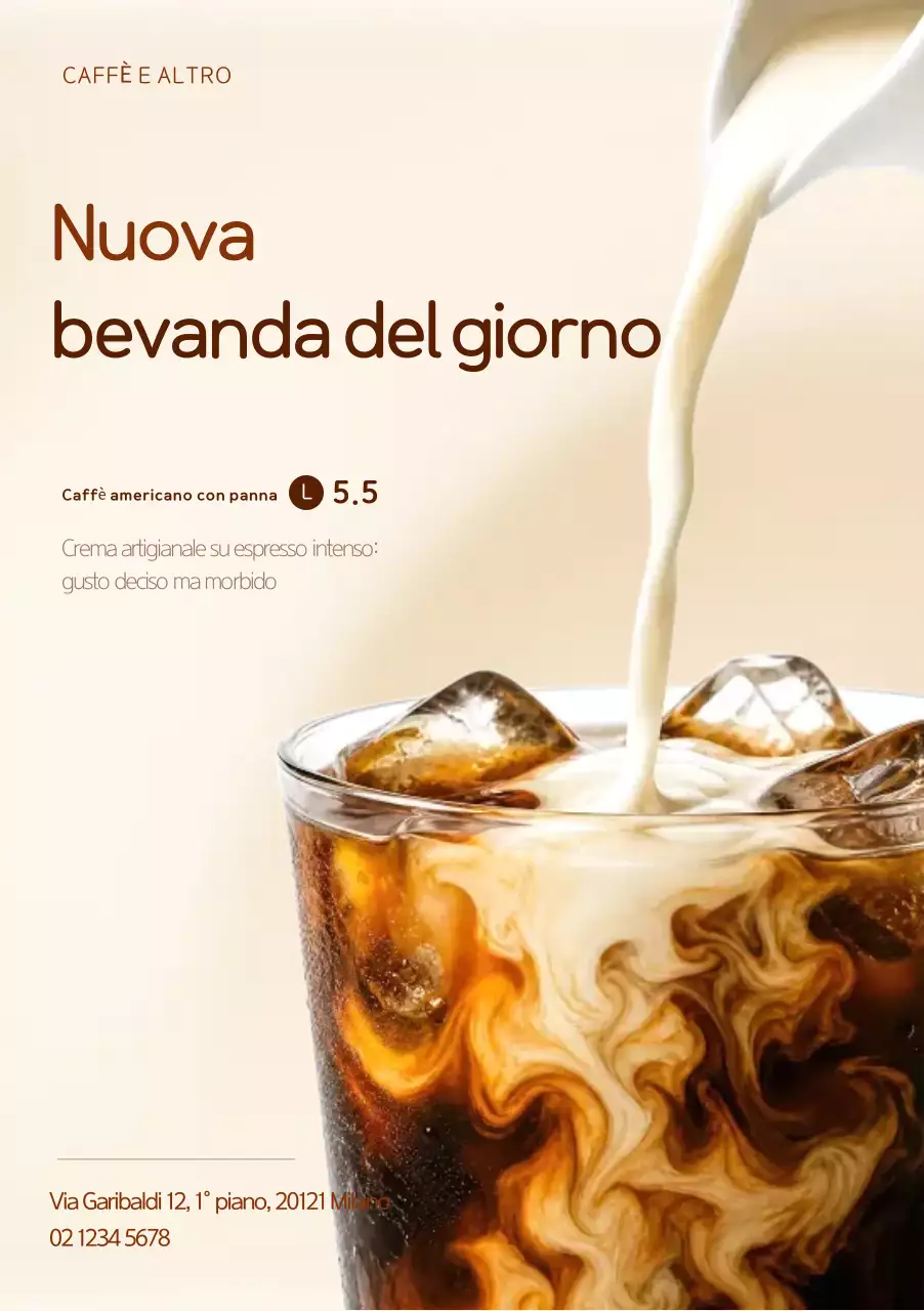 Menù del caffè marrone e ordinato