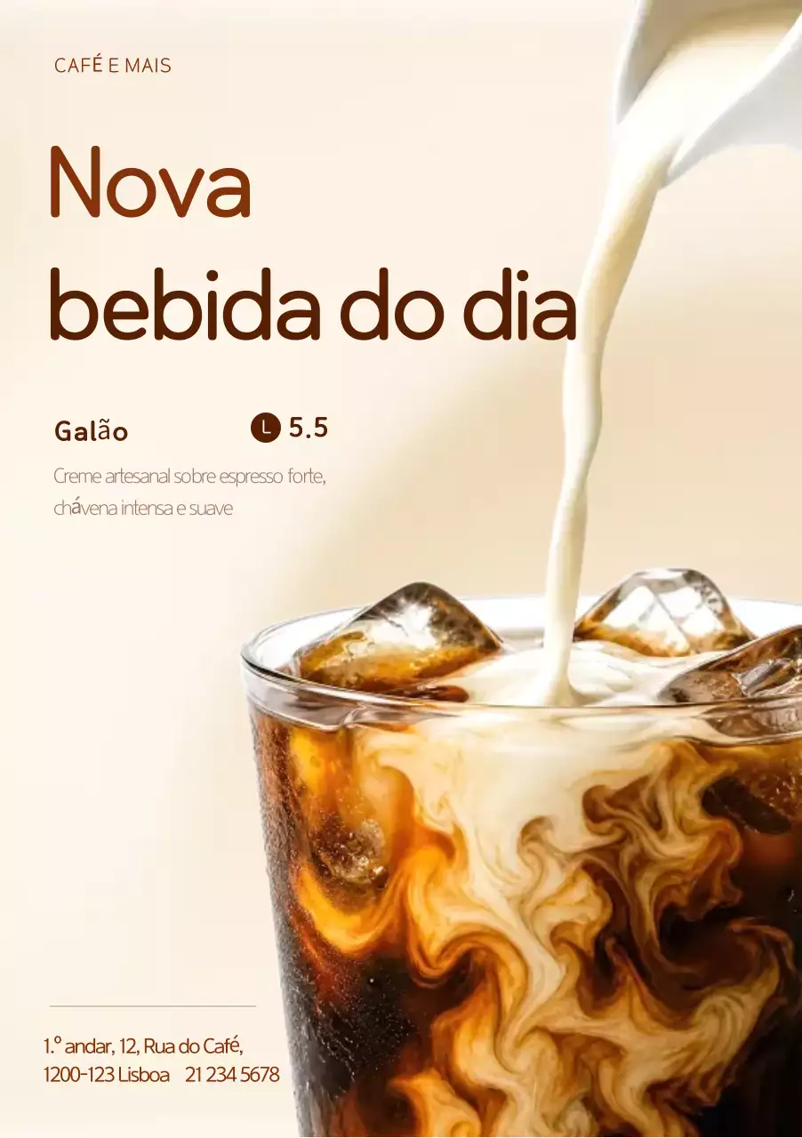 Cardápio de café marrom e organizado