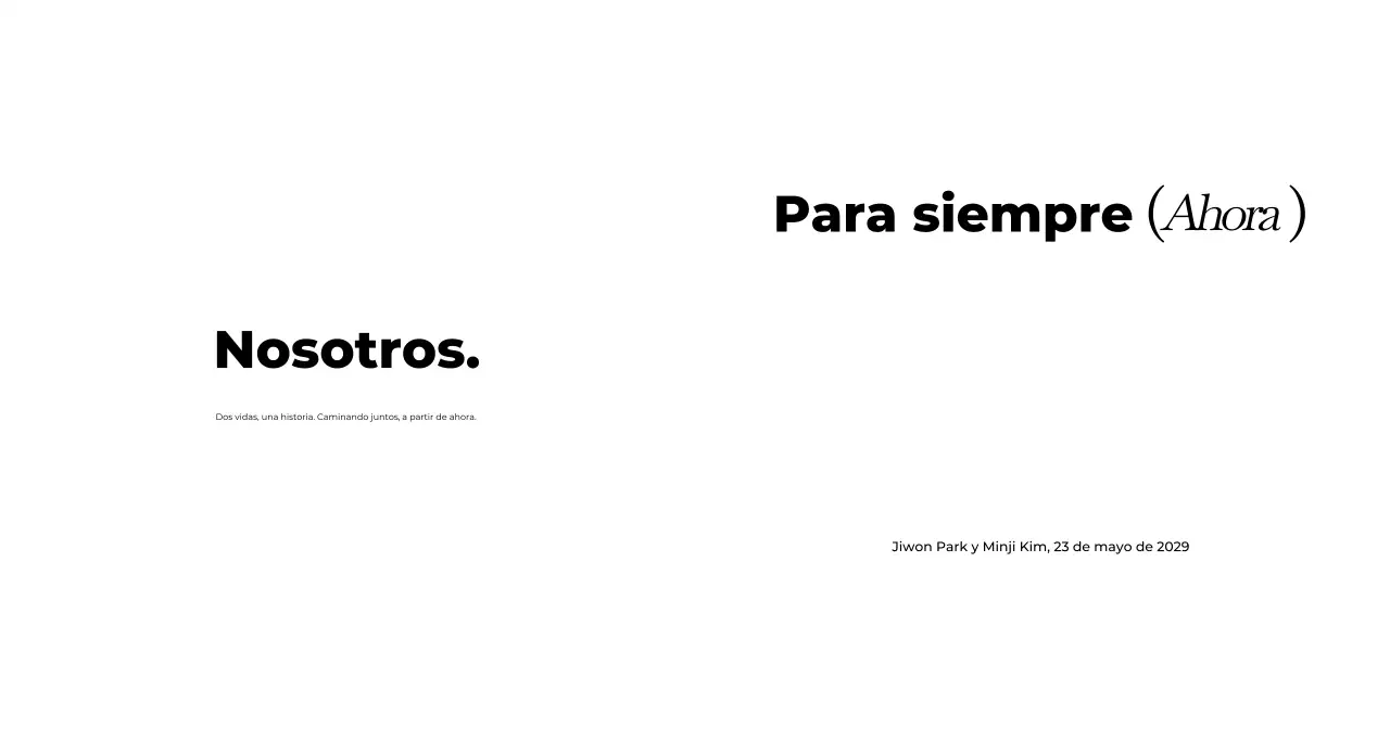 Aniversario de boda minimalista en blanco y negro