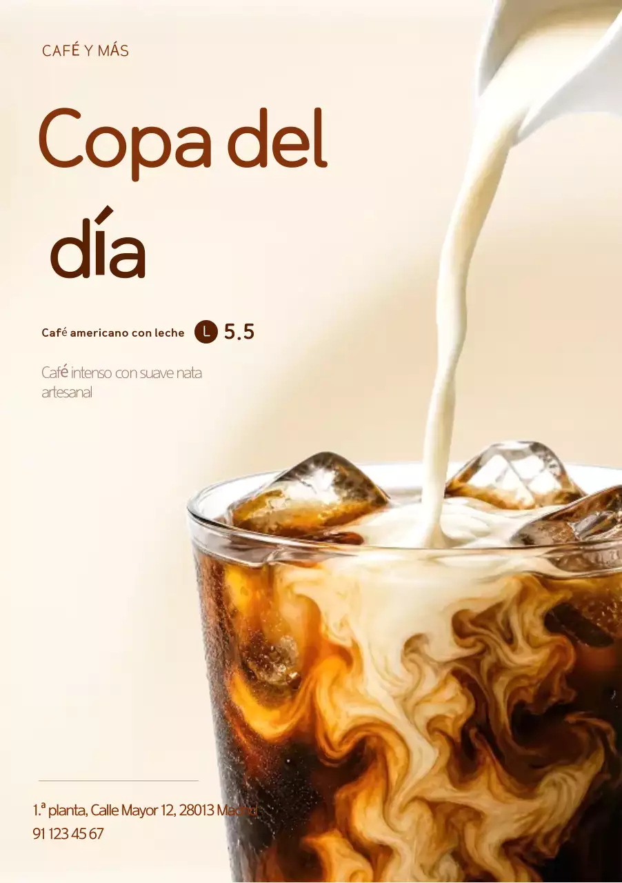 Menú de café marrón y ordenado
