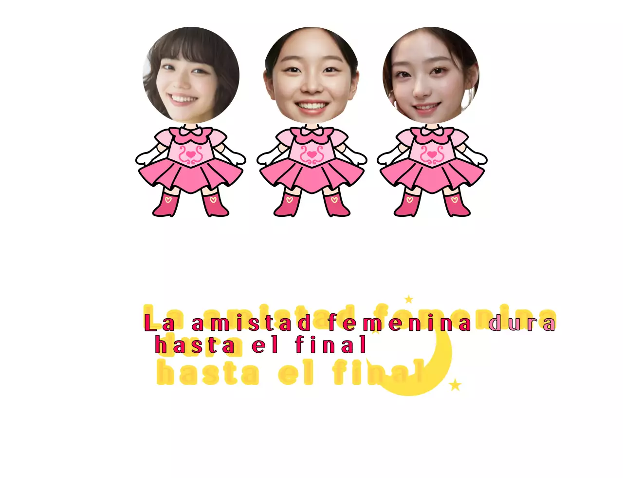Foto sencilla de amistad en rosa