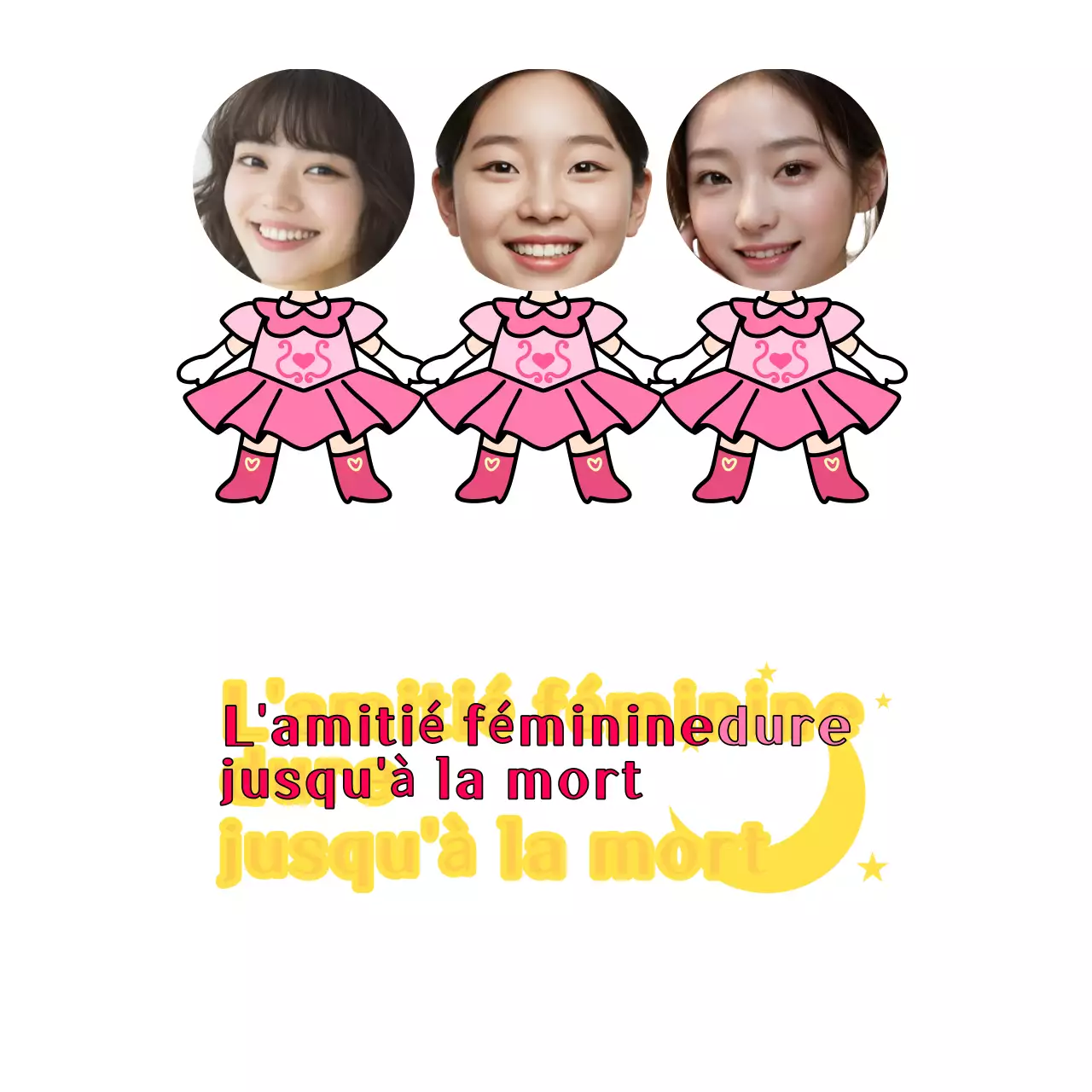 photo d'amitié simple en rose