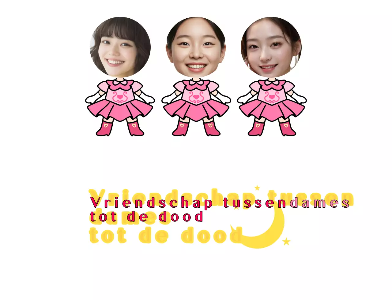 Roze eenvoudige vriendschapsfoto