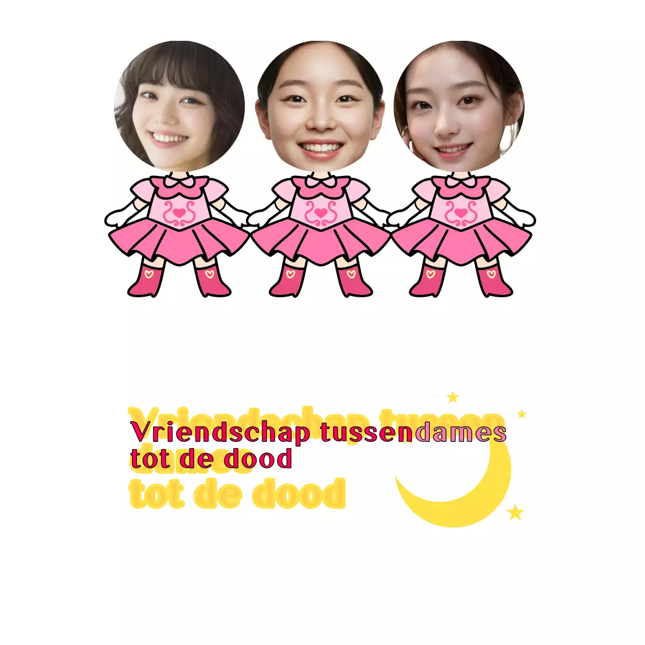 Roze eenvoudige vriendschapsfoto