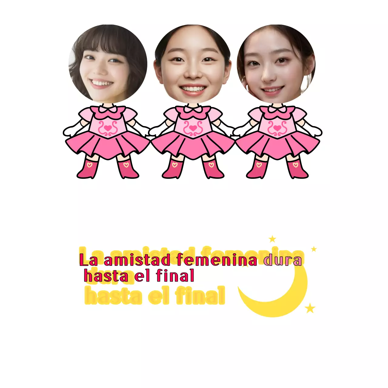 Foto sencilla de amistad en rosa