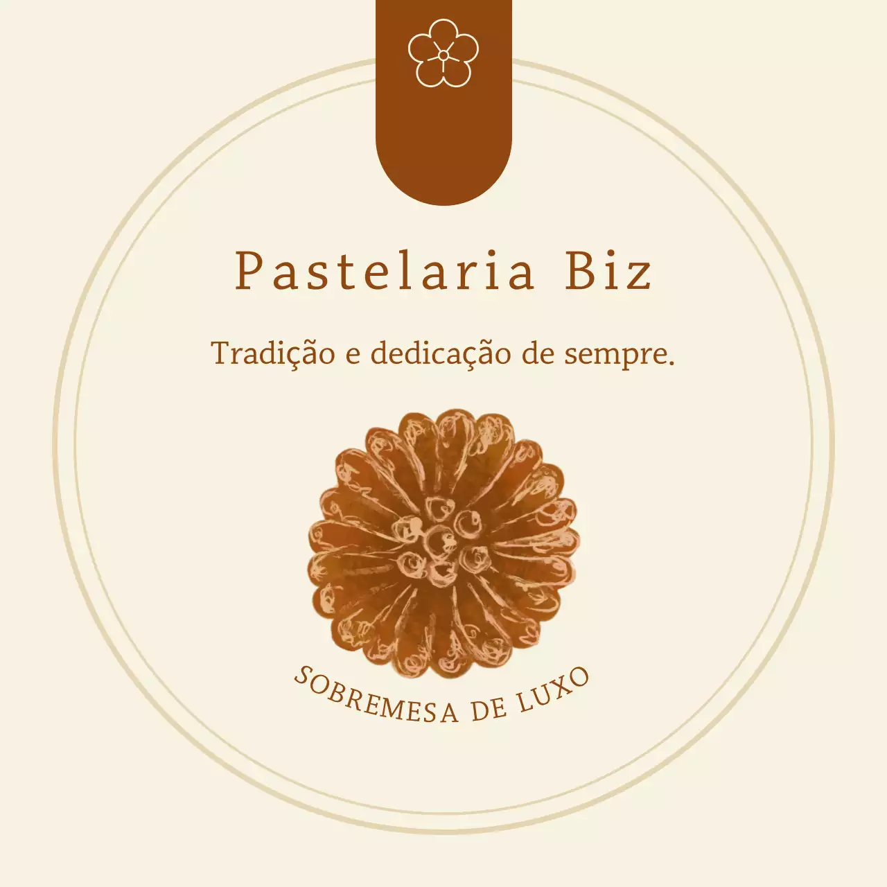 Promoção da marca de confeitaria tradicional bege