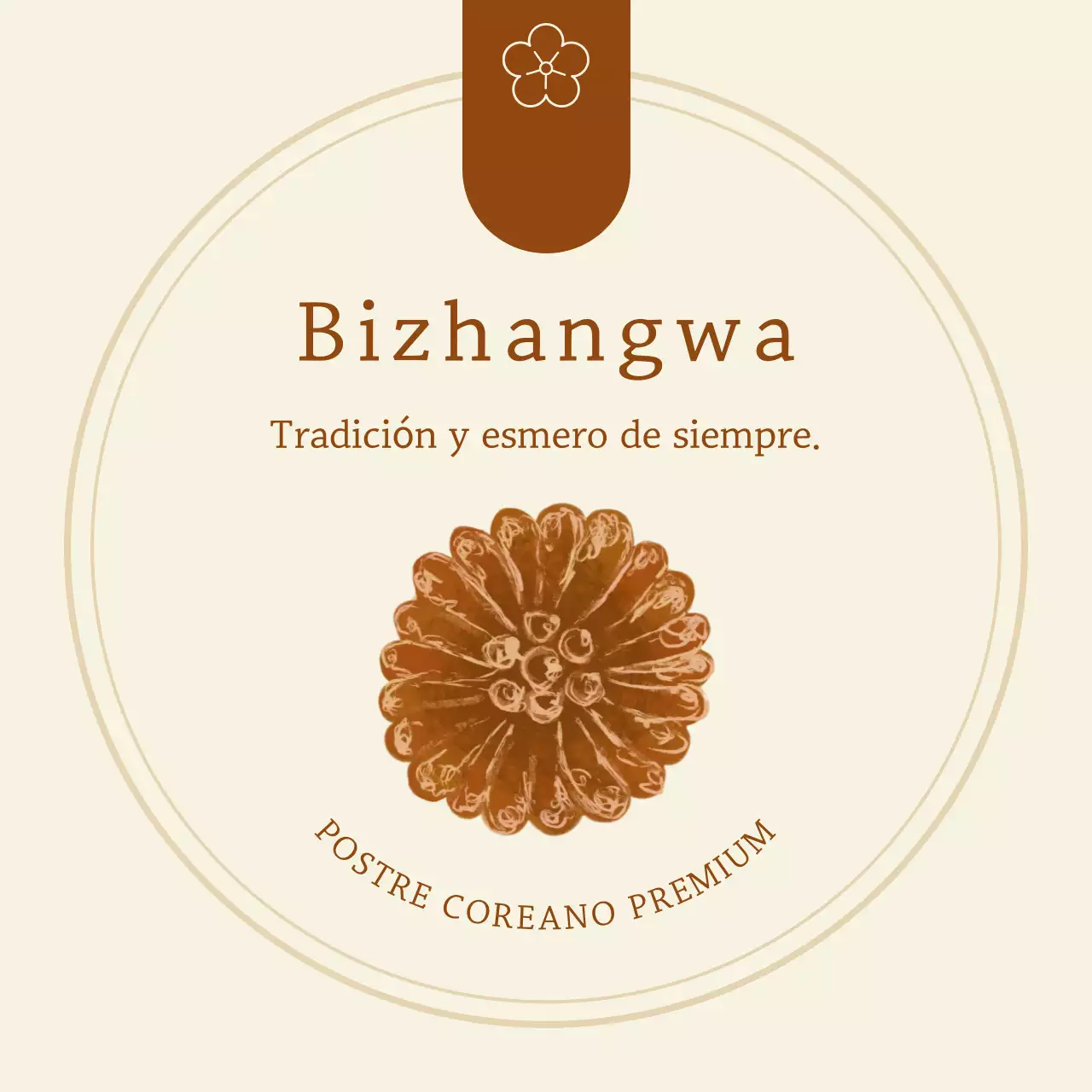 Promoción de marca de confitería tradicional beige