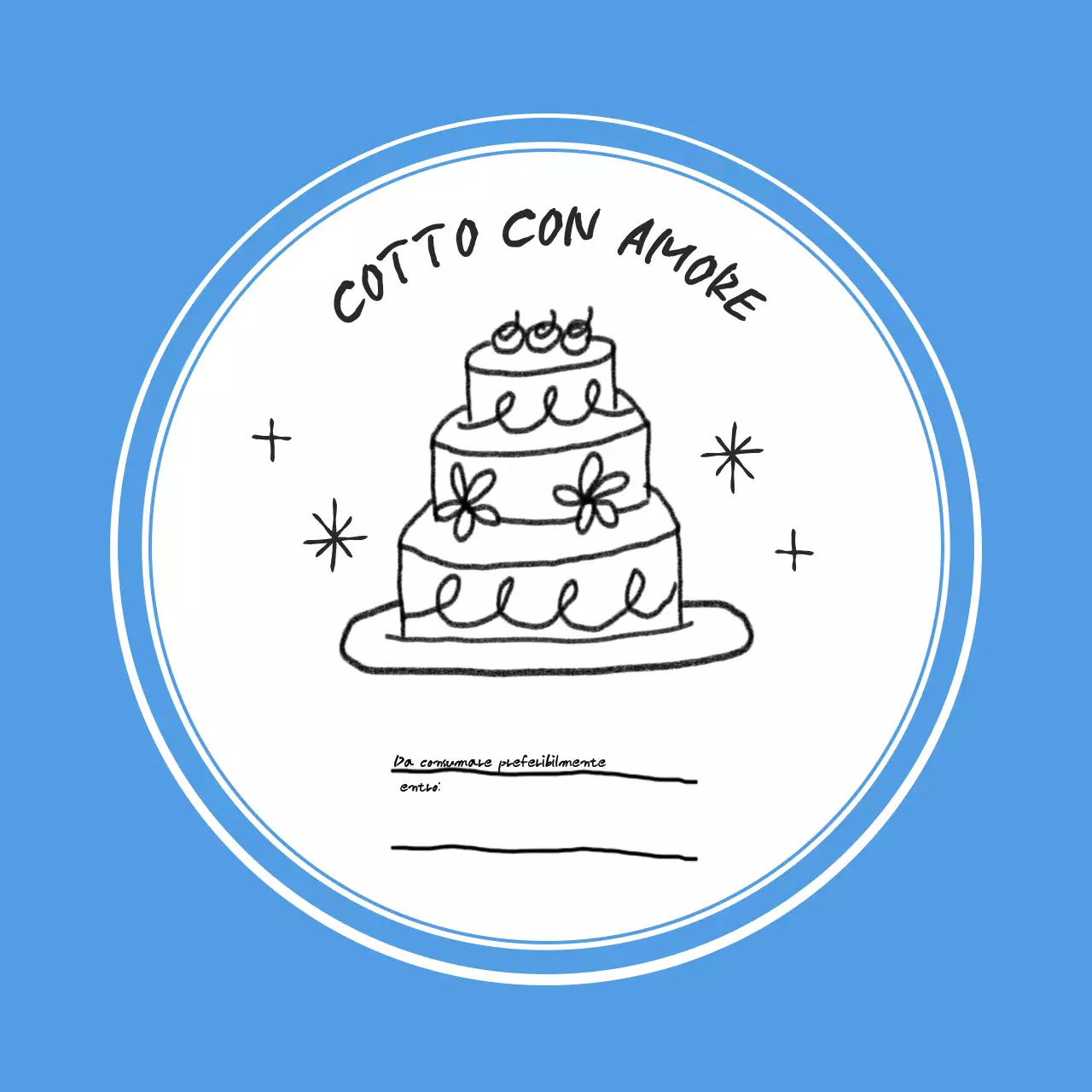 Carta regalo per torta semplice blu