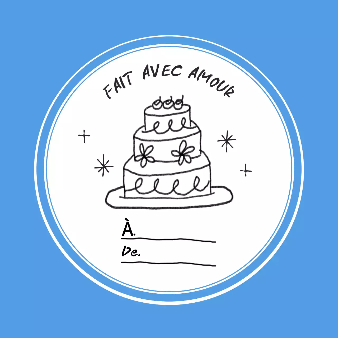 Papier cadeau bleu simple pour gâteau