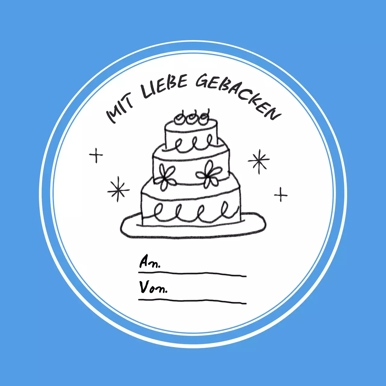 Blaues, schlichtes Kuchengeschenkpapier