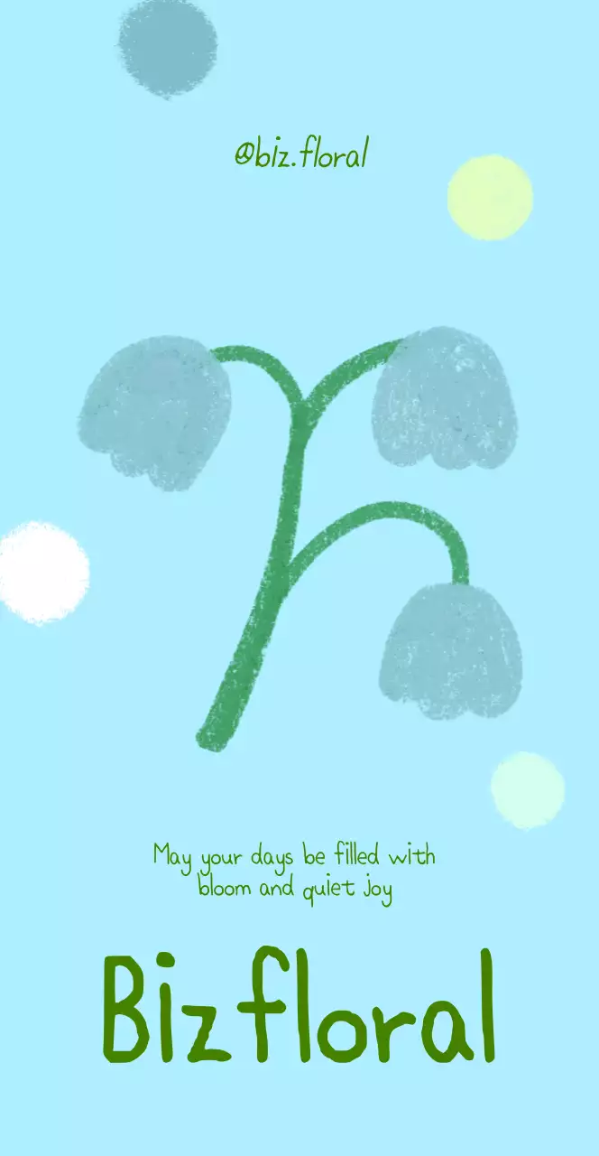 파란색 미니멀 꽃 엽서