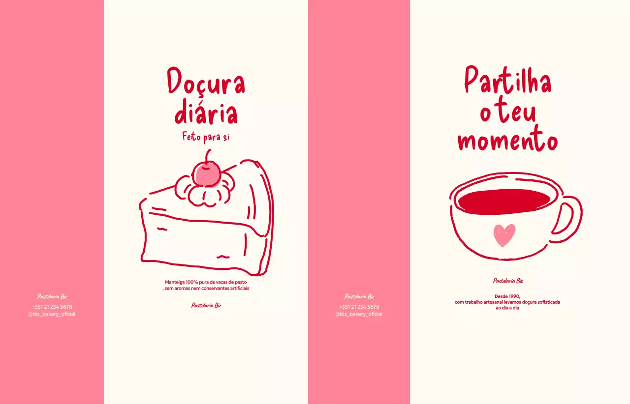 Promoção do Menu de Sobremesas Simples Rosa
