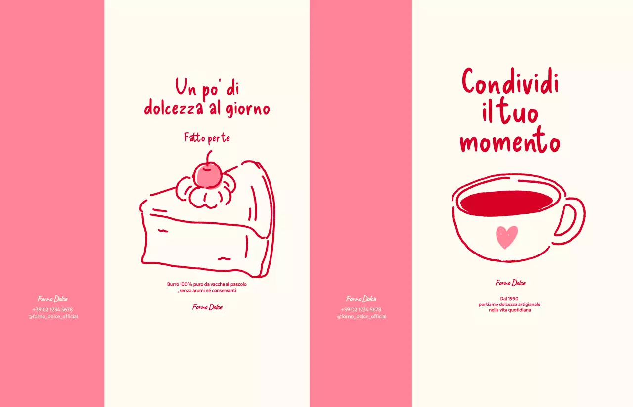 Promozione del menu di dessert semplici rosa