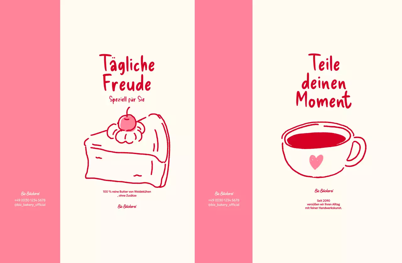 Werbung für das einfache rosa Dessertmenü