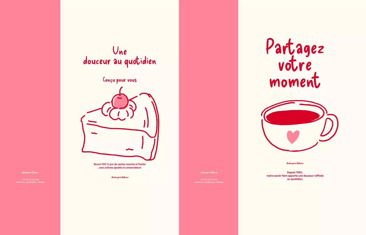 Promotion du menu de desserts roses et simples
