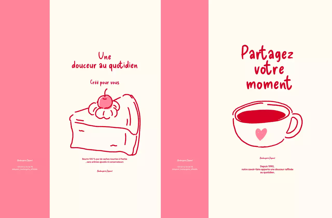 Promotion du menu de desserts roses et simples