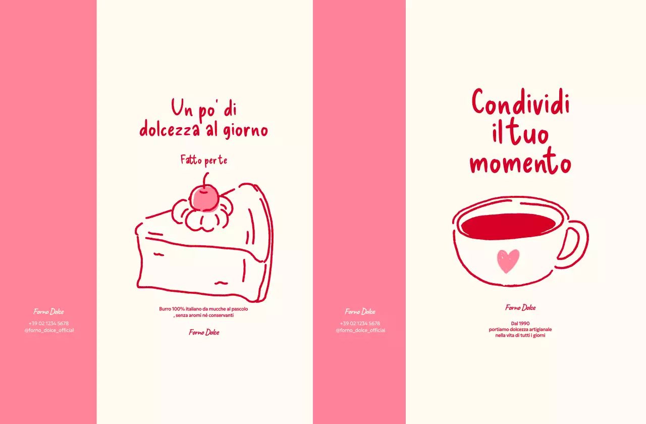 Promozione del menu di dessert semplici rosa