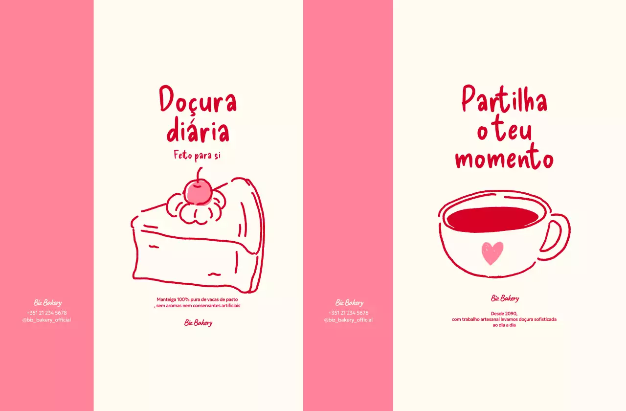 Promoção do Menu de Sobremesas Simples Rosa