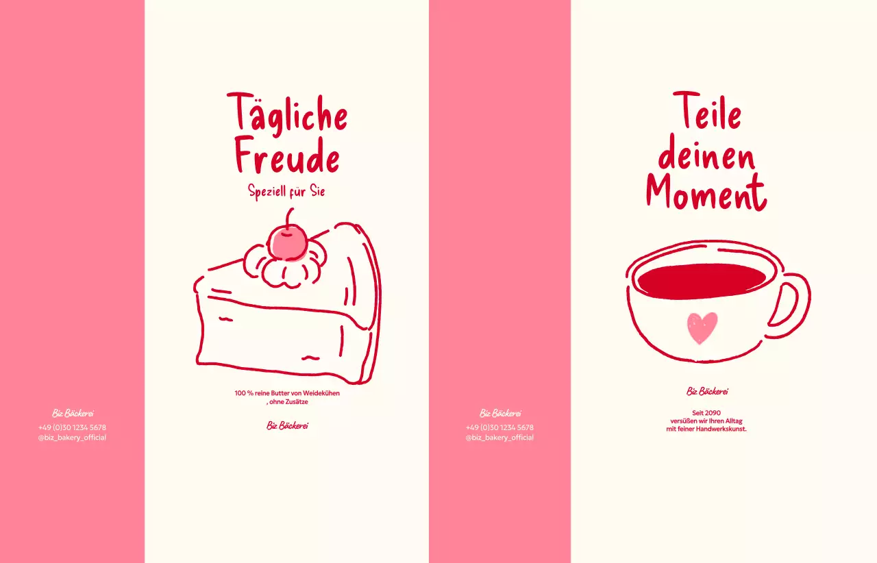 Werbung für das einfache rosa Dessertmenü