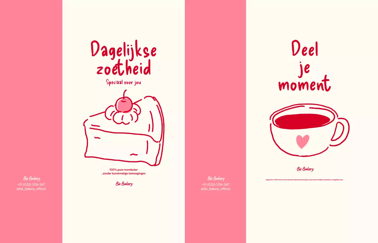 Promotie van het eenvoudige roze dessertmenu