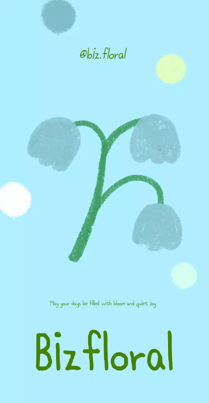 Cartão-postal minimalista de flores azuis