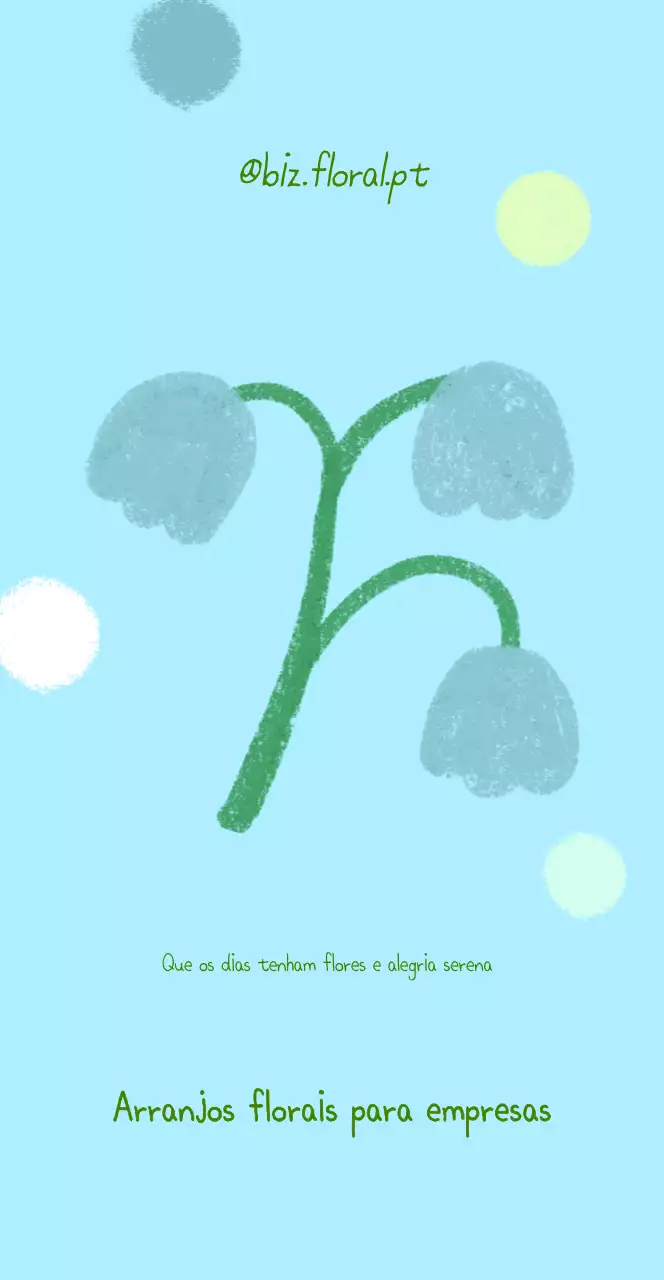 Cartão-postal minimalista de flores azuis
