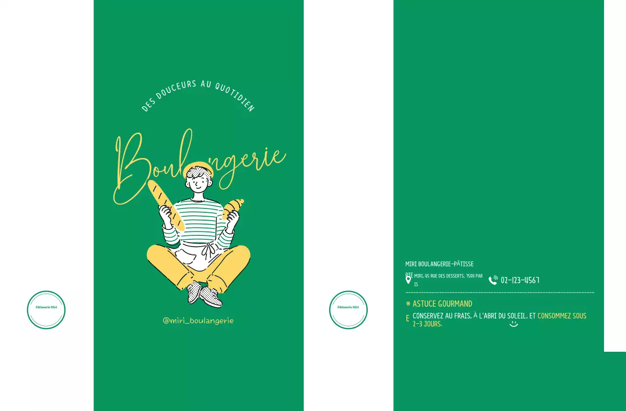 Promotion du menu de Green Simple Bakery