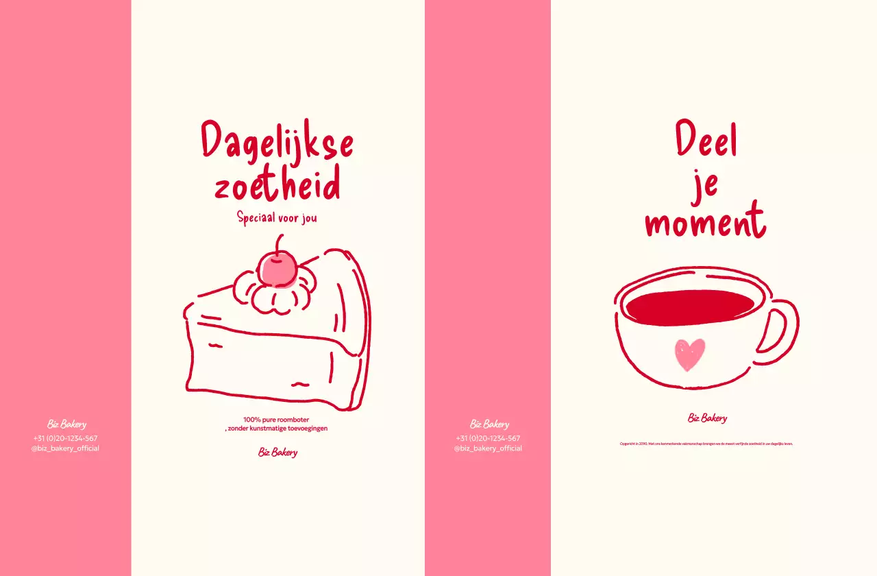 Promotie van het eenvoudige roze dessertmenu