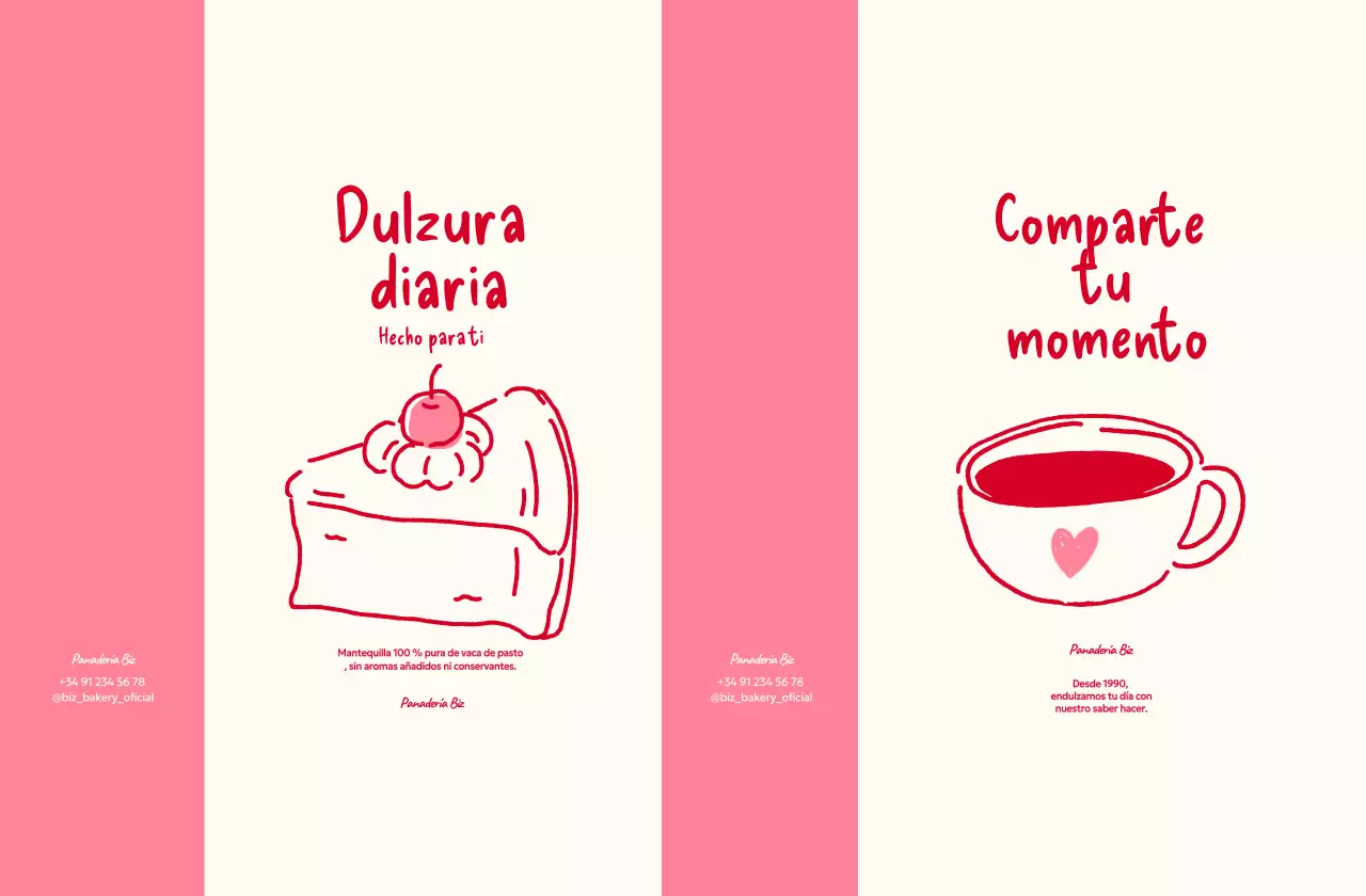 Promoción del menú de postres Pink Simple