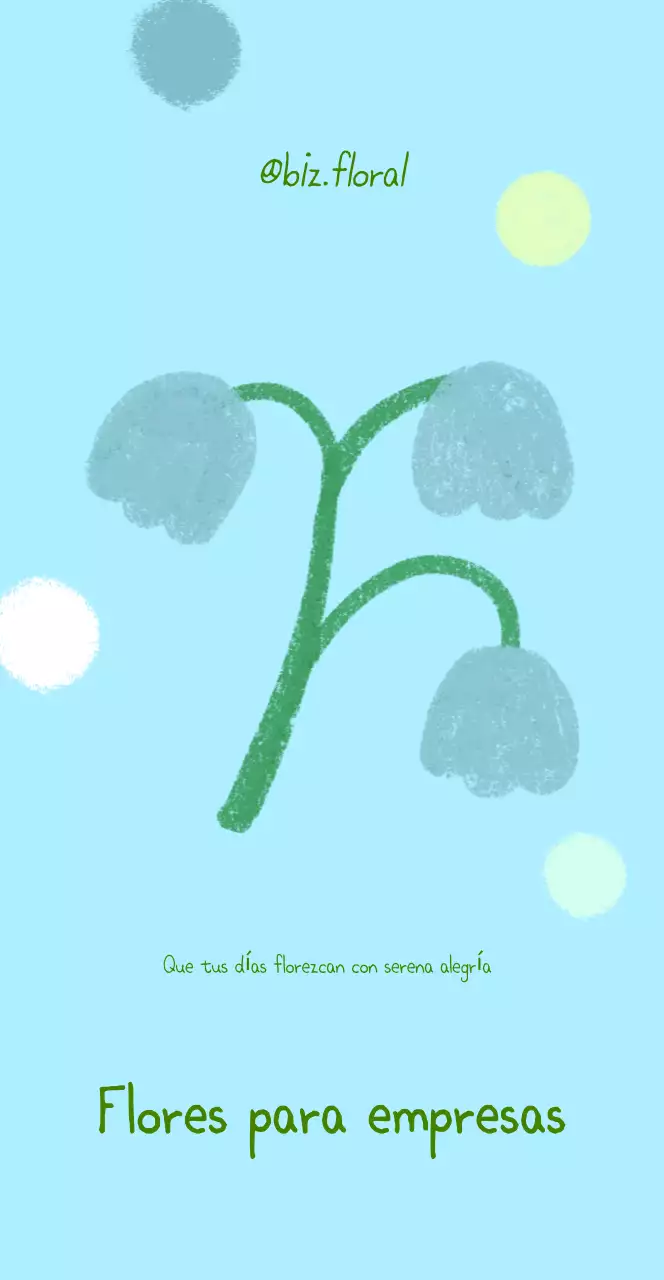 Postal minimalista de flores azules