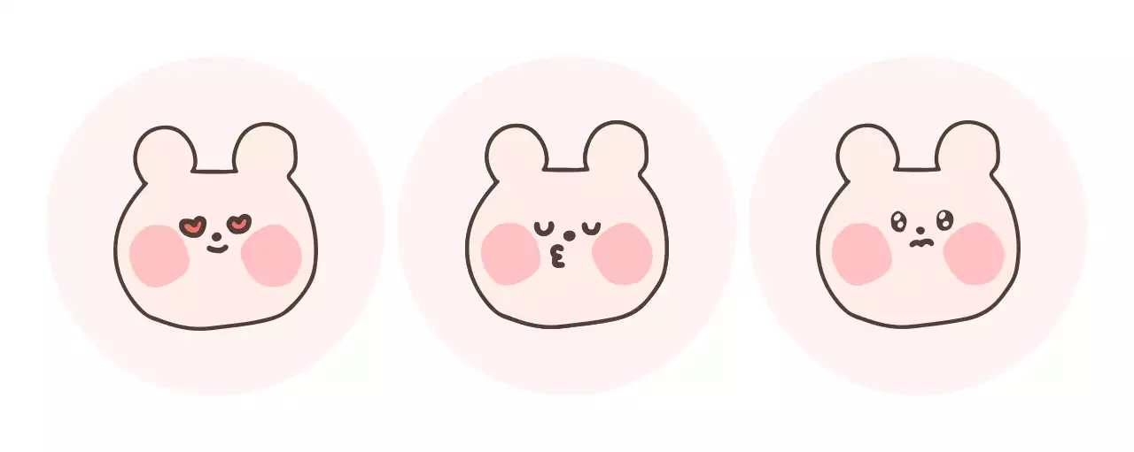 핑크 아기자기한 만화